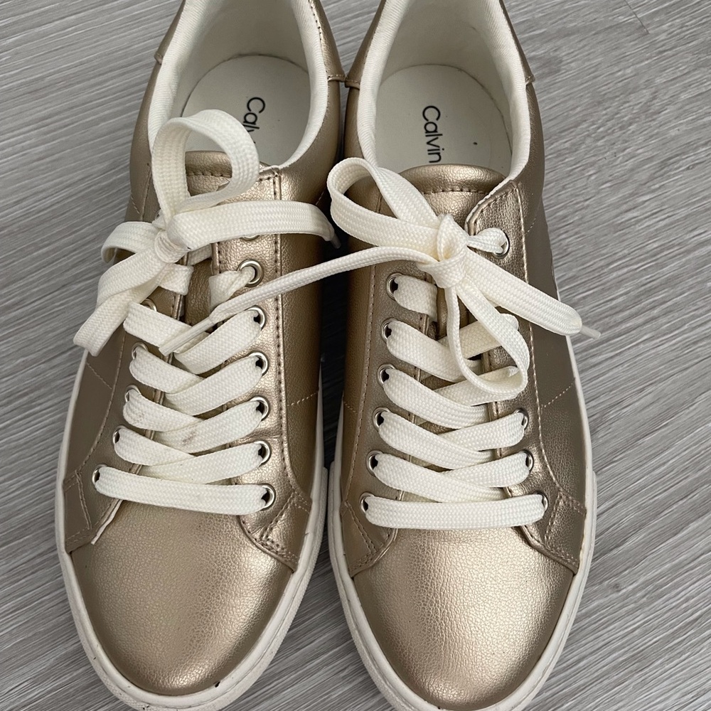 Calvin Klein Women's Shimmering Gold Sneakers